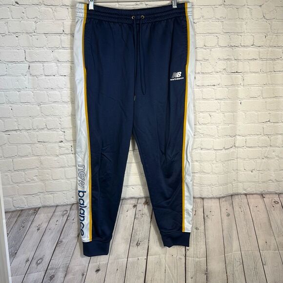 New Balance Mens Joggers Blue Track Pants size XL Elastic Waist Running Workout - Picture 1 of 11
